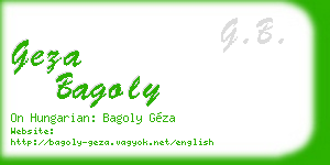 geza bagoly business card